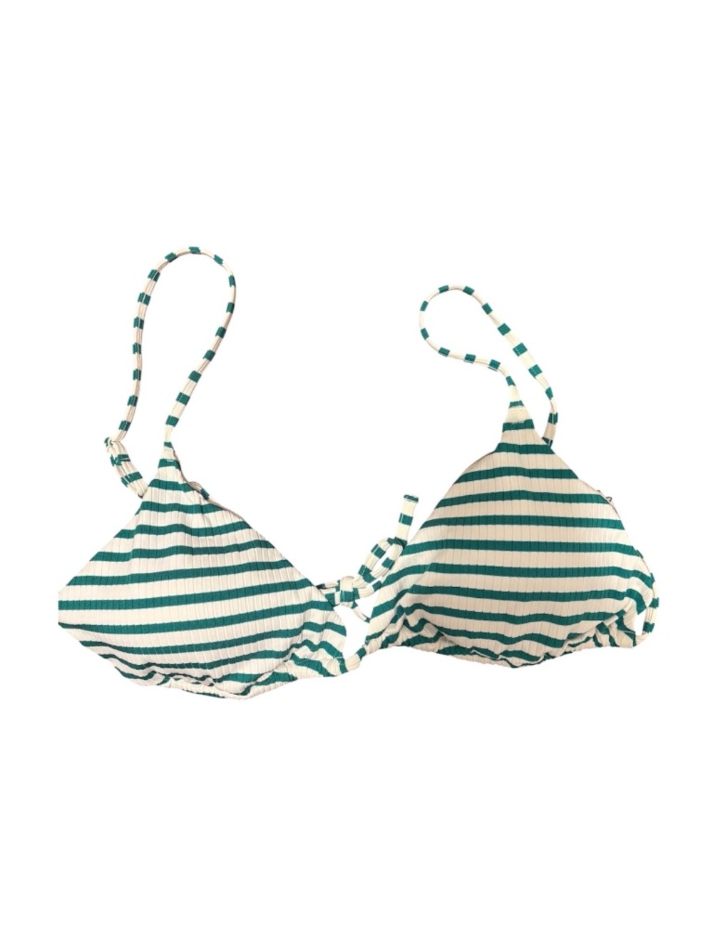 & Other Stories Triangle Bikini Top Emerald/Ivory Size 12 NWT